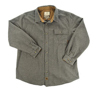 Legendary Whitetails Shirt Mens XL Buck Camp Gray Flannel Button Up Outdoors
